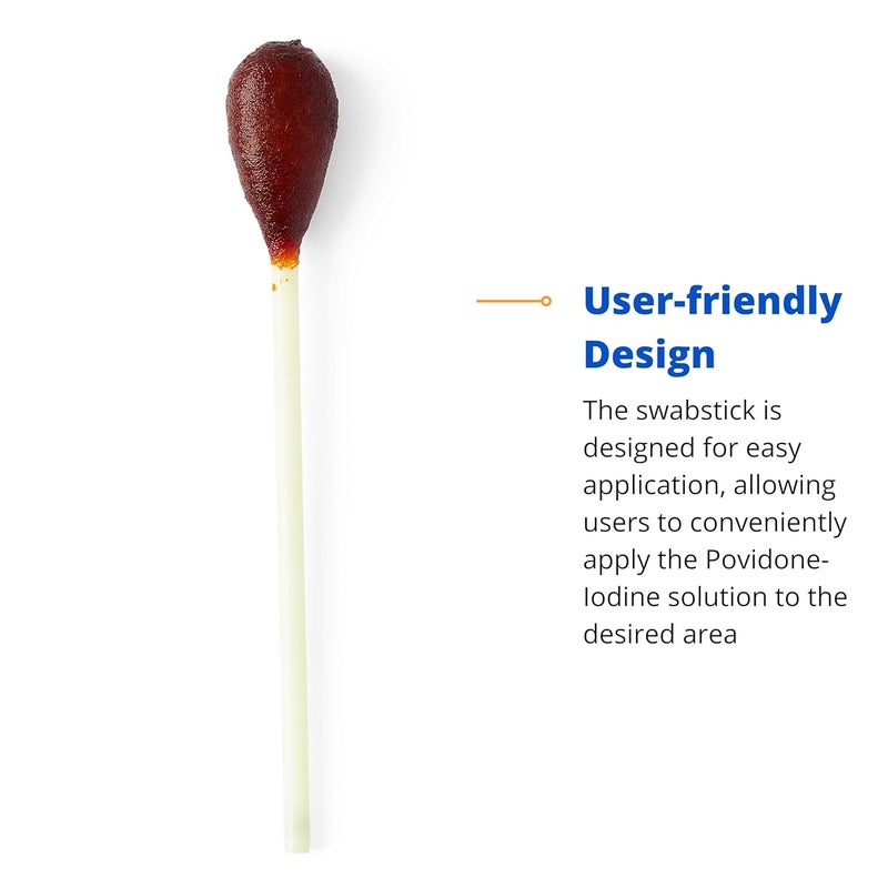 Medline Povidone-Iodine PVP Swabstick, Single Pack, Antiseptic for First Aid, Pack of 500 - Image 4